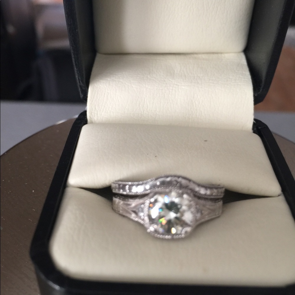 Moissanite Wedding Set